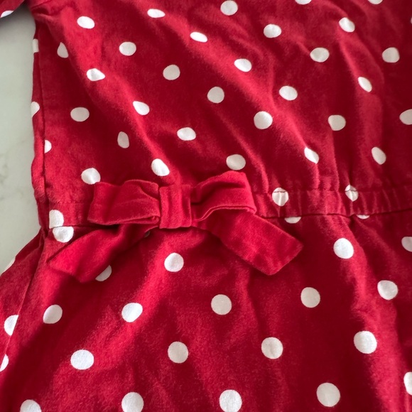 Girls Hanna Andersson Red Polka Dot Dress size 6-7 - Picture 2 of 4